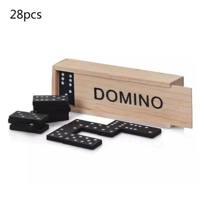 Kits de blocs de dominos en bois, jeux de société de voyage, jeu de Table amusant, jouets de dominos