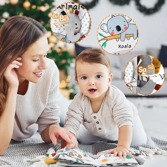 Livres doux pour bébé de 0 à 12 mois, toucher tactile 3D, livre en tissu à contraste élevé, jouets s