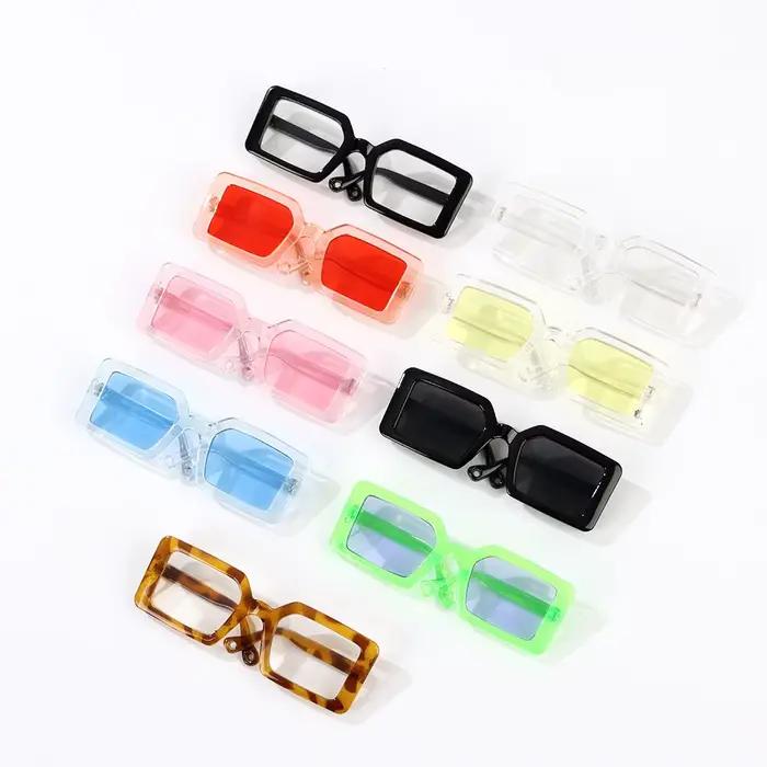 Lunettes de poupée rétro en plastique, Triangle Miniature, lunettes de soleil rectangulaires pour pe
