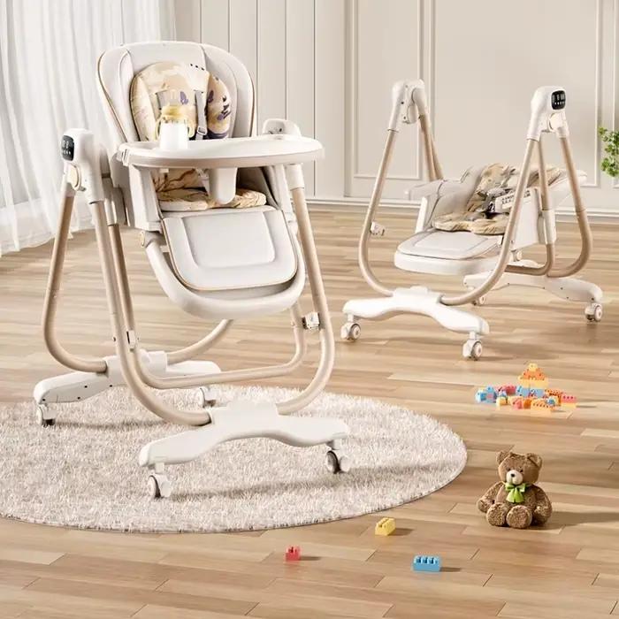 Chaise haute et siège à bascule pour bébé 2 en 1, 0 à 6 ans, chaise de salle à manger multifonction