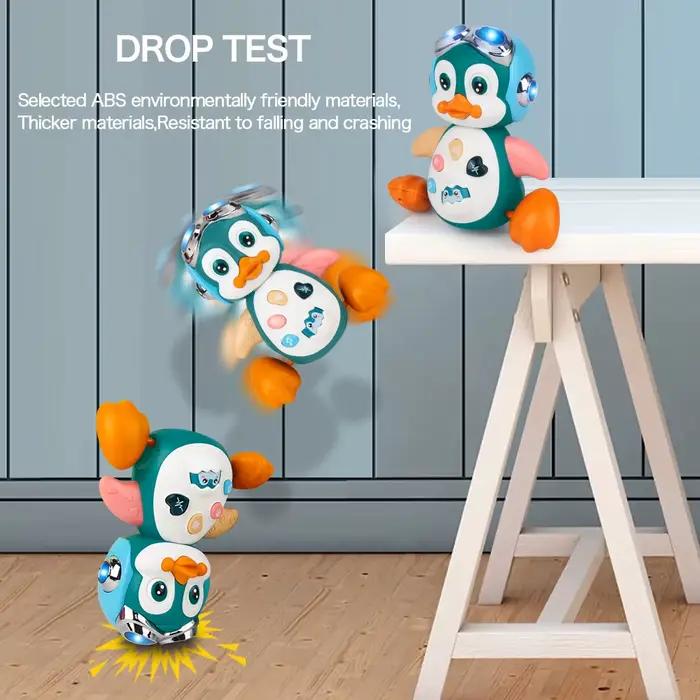 Jouets rampants pour bébé, pingouin Musical, jouets de danse de marche en mouvement avec lumière, dé