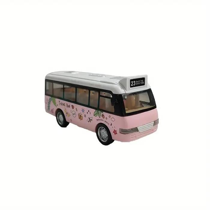 Bus jouet sonore et lumineux pour enfants, véhicule en plastique avec porte ouvrante, modèle éducati