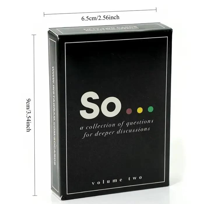 Jeu de cartes de conversation de haute qualité, questions de style spécial, jeu de société pour adul