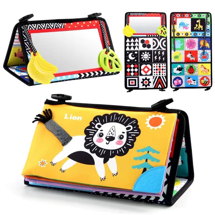 Miroir de sol pour bébé noir et blanc, jouets sensoriels pour le temps du ventre, jouets pour bébé d