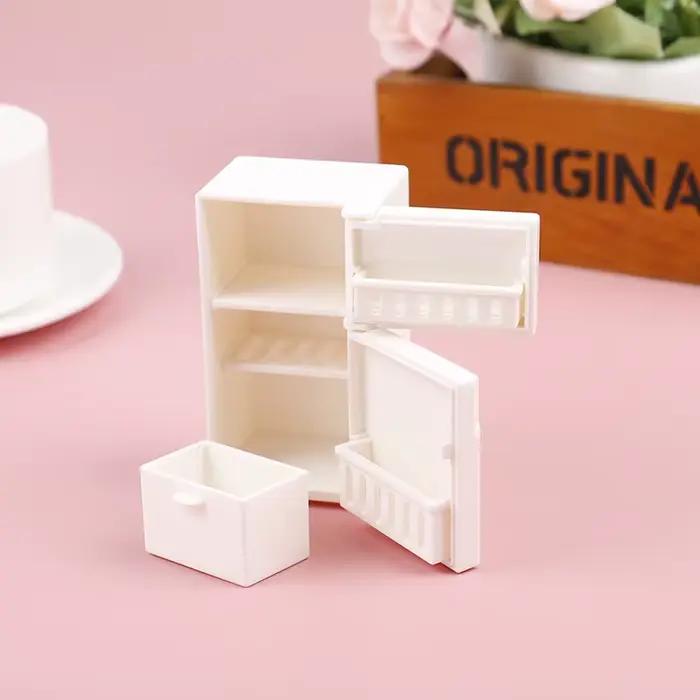 Maison de poupée Miniature réfrigérateur banc de cuisson réfrigérateur congélateur jouets cuisine dé