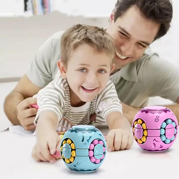 Cube de doigt d'intelligence de haricot rotatif pour enfants, gyroscope de doigt, Cube anti-stress,
