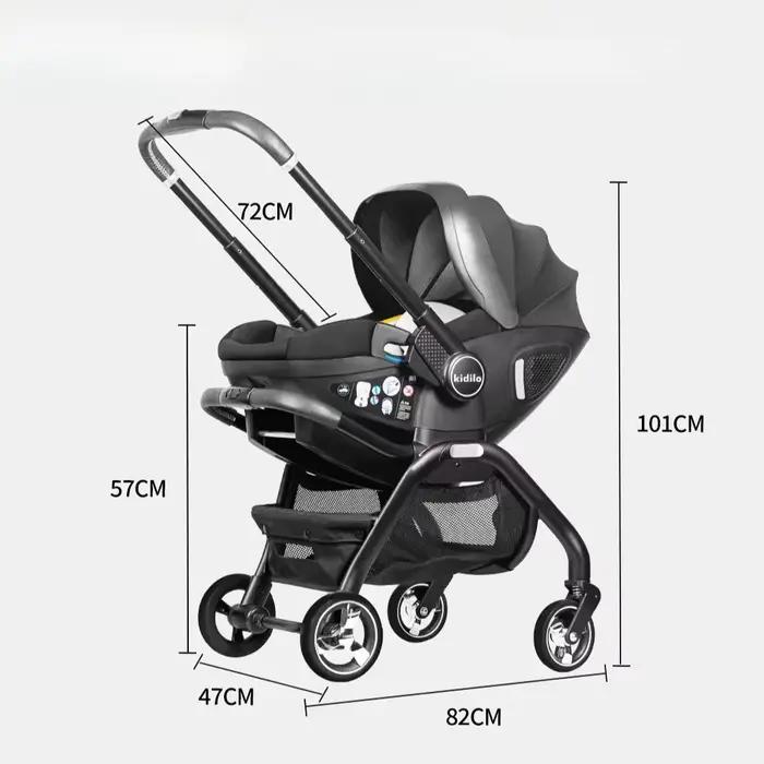 STOCK ue 3IN1 bébé poussette Portable enfant siège de voiture de luxe pliable multi-fonctionnel land