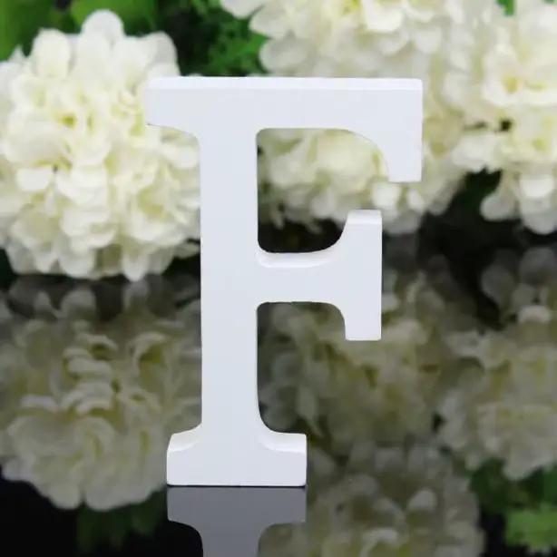 Lettres de l'alphabet en bois blanc de 8CM, pour mariage, fête d'anniversaire, décoration de maison,