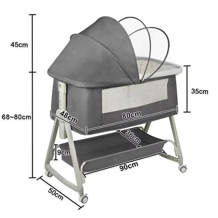 Lit Bébé Indépendant, Cododo avec Matelas, Co-Sleeping, du Nouveau-né à 25 kg. Hauteur et Inclinaiso