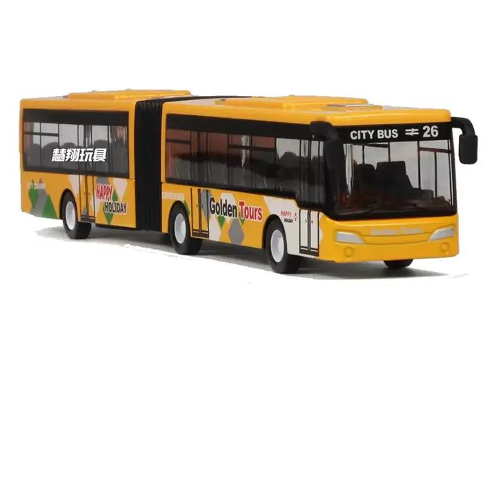 2 chariots modèle de Bus Public jouet de voiture lumineuse, carrosserie en alliage, jouets pour enfa