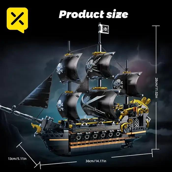 Blocs de construction de bateau Pirate, modèle de voilier en briques, série de circulation de ville,
