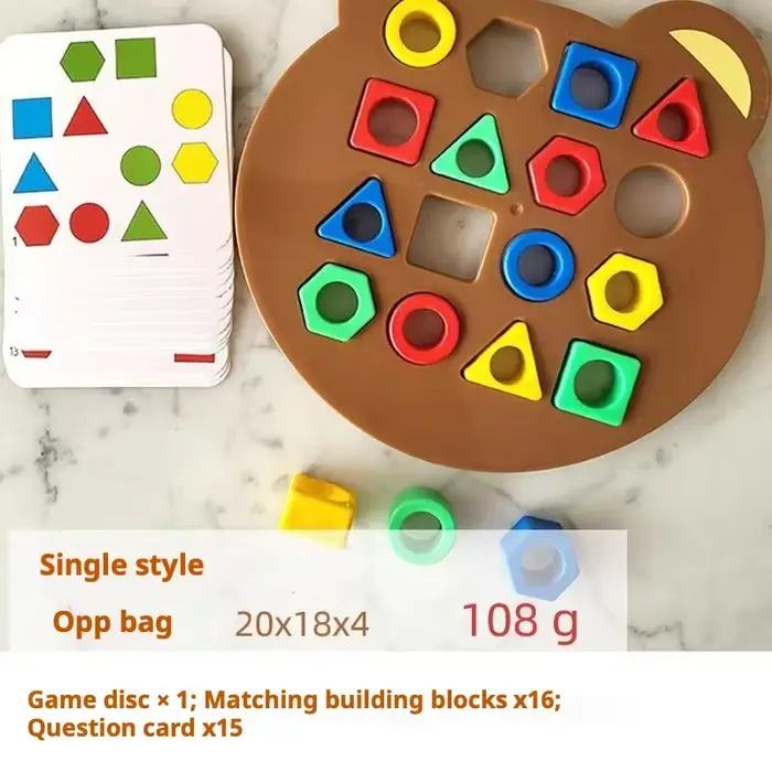 Puzzle assorti de forme géométrique, jouet de tri en bois Montessori pour les tout-petits, jeu d'ent
