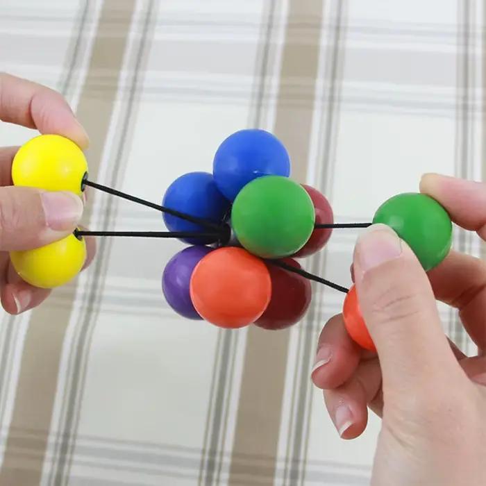 Jouet Fidget créatif pour adultes et enfants, anti-Stress, boule colorée élastique, boule de décompr