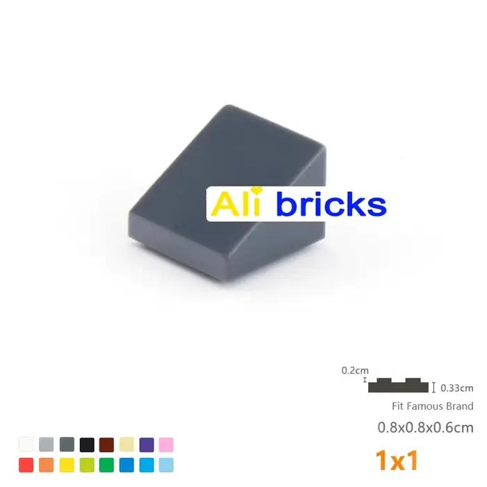 Blocs de construction pour enfants, 100 pièces, briques biseautées lisses, 1x1, taille créative éduc