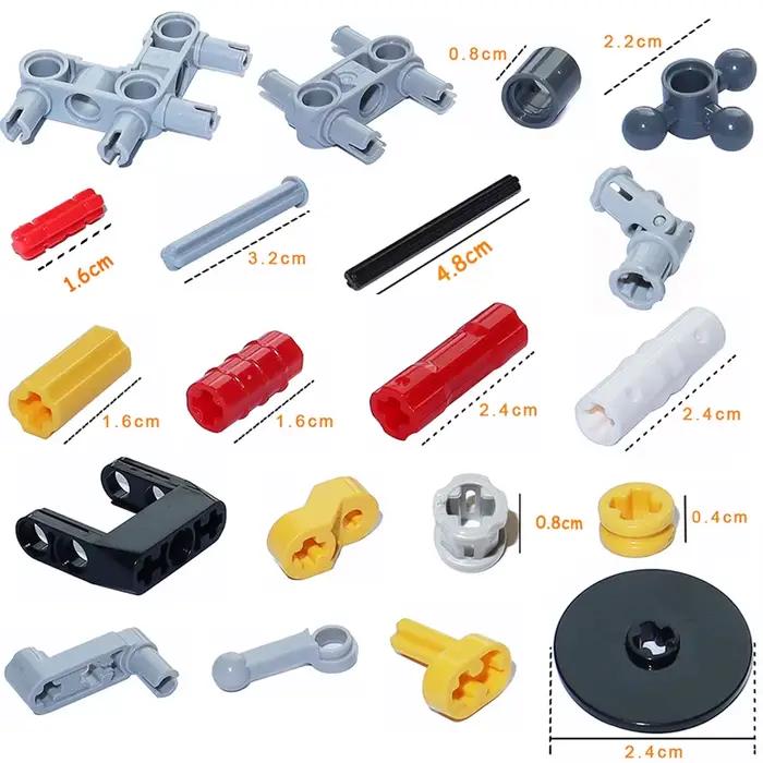 Briques MOC, série d'essieux d'engrenage, plate-forme rotative, crémaillère, différentiel, pièces te