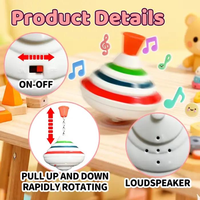 Toupies magiques classiques, jouet musical, lumière gyroscopique, jouets pour enfants avec Flash LED