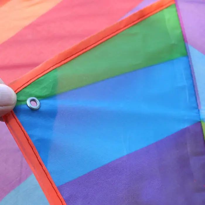 Easy Fly-Cerf-volant coloré arc-en-ciel pour enfants, sports de plein air, jouets de plage amusants