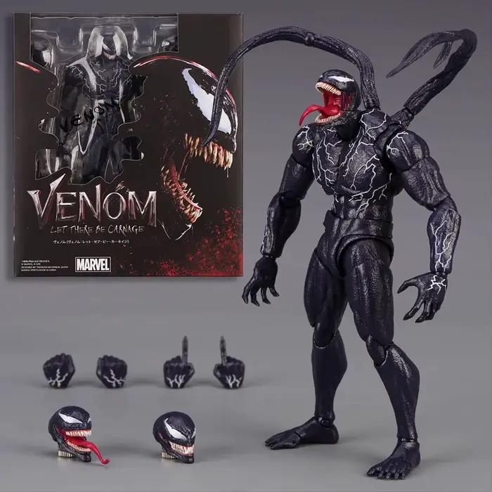 AMAZING YAMAGUCHI Venom Carnage Spider Man légendes figurine commune mobile visage Statue modèle pou