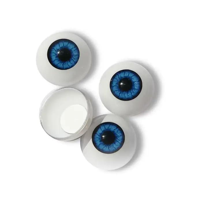 Yeux de poupées réalistes de 20mm, 1 paire, demi-rond, dos creux, fausses boules, accessoires d'hall