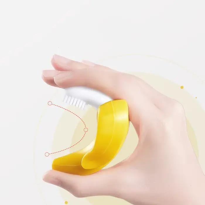 Anneau de dentition en forme de banane pour bébé, brosse à dents d'entraînement en Silicone sans BPA