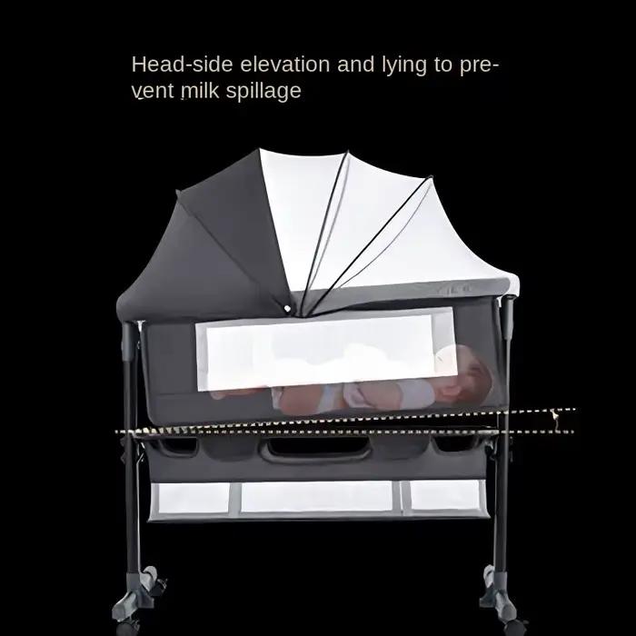Moustiquaire multifonctionnelle pour berceau de bébé, grand sac de rangement, lit réglable en hauteu