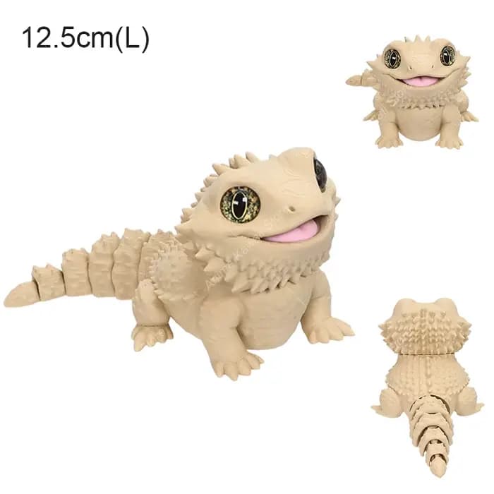 Figurines de dragon barbu imprimées en 3D, multi-articulées, yeux mobiles, pour accessoires de maiso