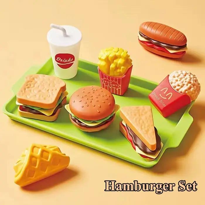 Mini jouet de cuisine pour enfants, simulation de nourriture, Hamburger, biscuits, accessoires minia