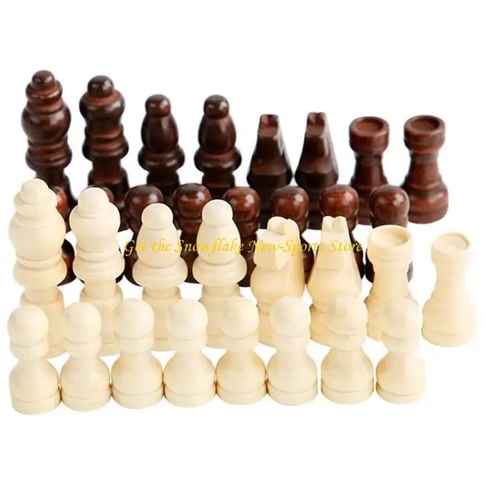 E56D 32 pièces figurines d'échecs internationales, pièces d'échecs en bois, tournoi d'échecs