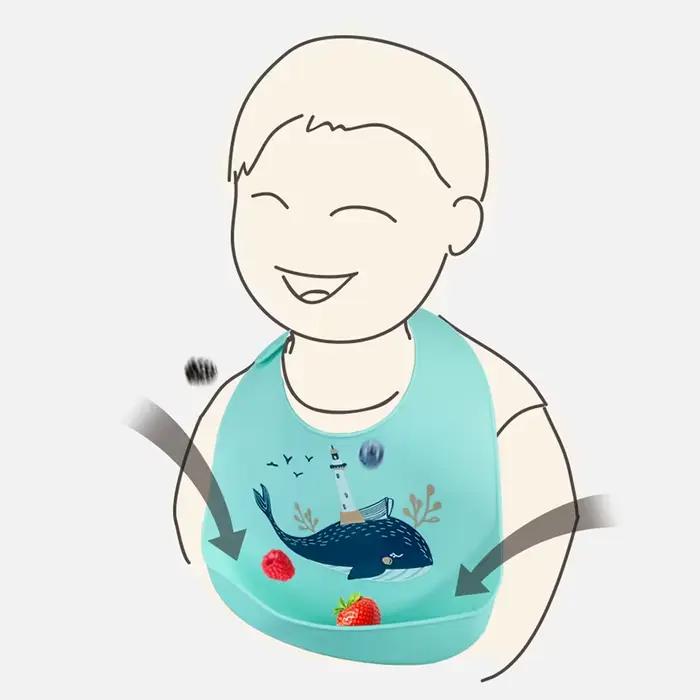 Bavoir Babi en Silicone imperméable, bavoirs banane dégoulinant de salive, dessin animé, alimentatio
