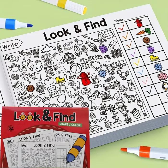 Livre d'activités amusantes pour enfants avec objets cachés, livre d'activités d'exploration et de d