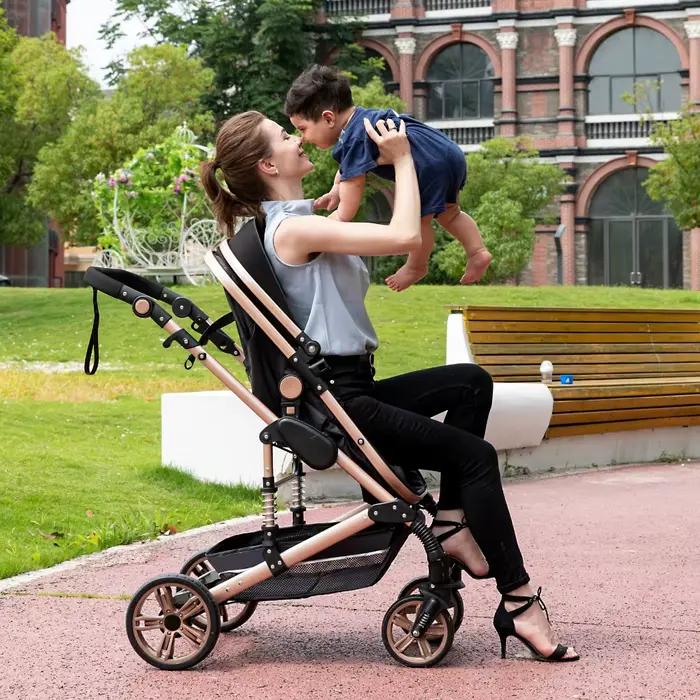 Poussette multifonctionnelle 3 en 1, poussette compacte pour bébés nouveau-nés, système de voyage co