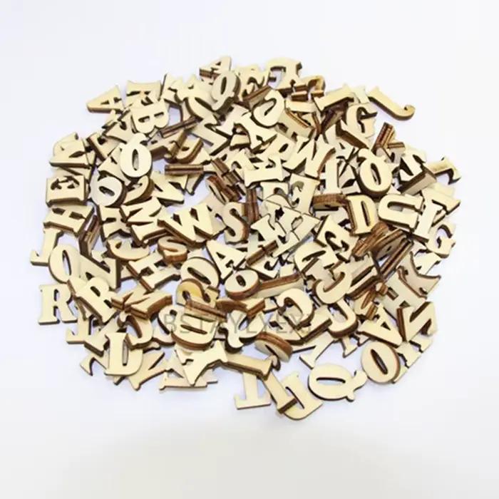 208 pièces 8 ensemble 26 lettres de l'alphabet anglais numéro en bois en bois artisanat d'art décora