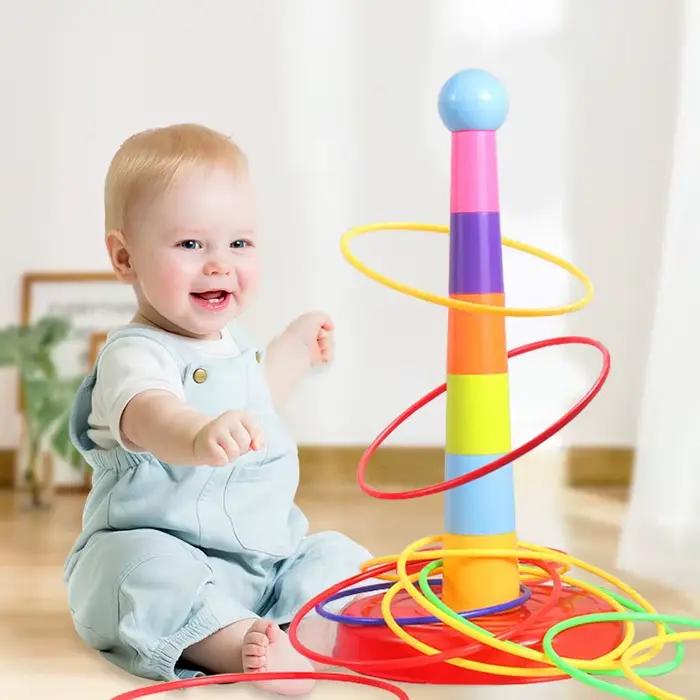 Anneau de lancer pour enfants anneau de jeu empilant jouet amusant intérieur et extérieur cercle d'i