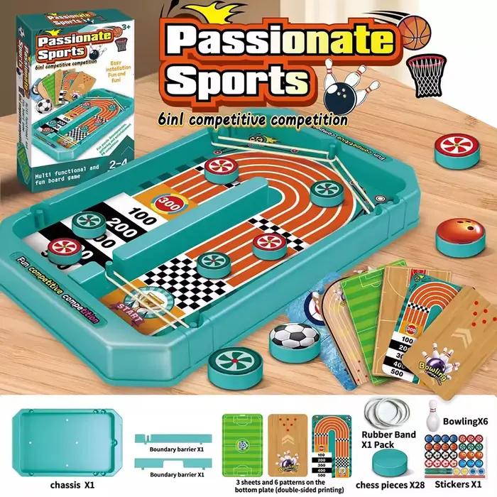 Jeu de société de billard rebondissant 6-en-1 pour plusieurs joueurs, cadeau amusant pour enfants, j