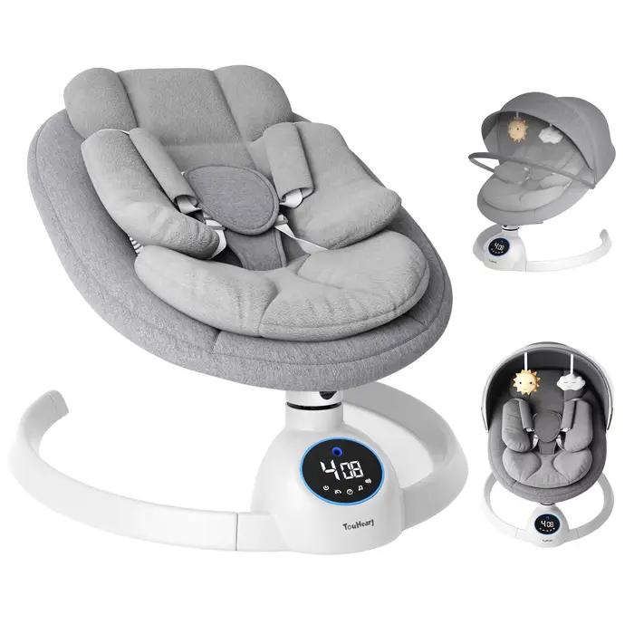Balançoire électrique pour bébé TouHeart, transat pour nourrisson avec Bluetooth et télécommande, 5