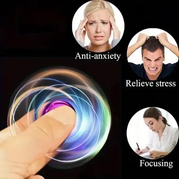 Spinner Fidget Rainbow Premium Spinner en métal à grande vitesse avec motif de doigt coloré et idée