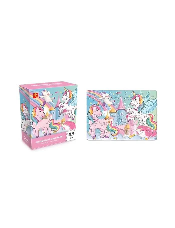 Puzzle licorne 54 pièces, jouet puzzle animal de dessin animé, puzzle éducatif pour enfants, cadeau