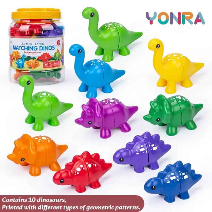 Jouet dinosaure assorti avec seau de rangement, jouets Montessori pour enfants, jouets d'apprentissa