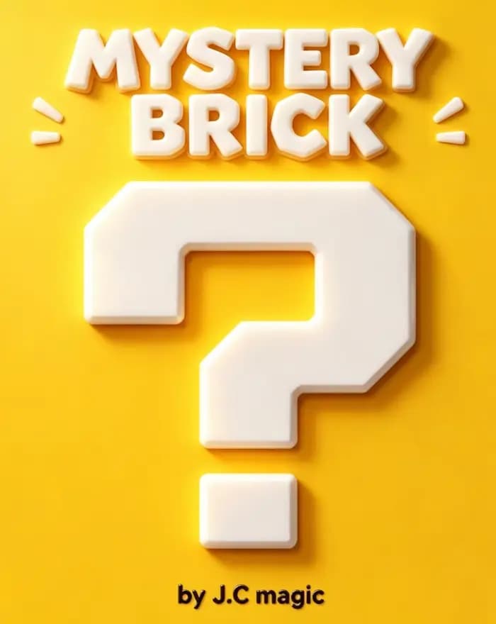 Mystery Brick par J.C. Magic : Boîte à questions, Gimmick de transposition de briques solides, Illus