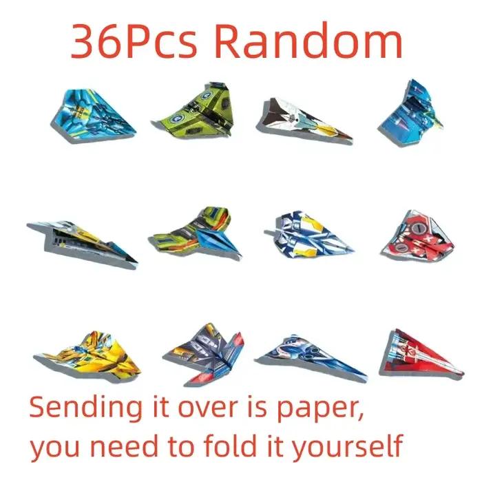 36 pièces bricolage enfants Origami avion Parent-enfant couleur à la main jouet avion jouet éducatif