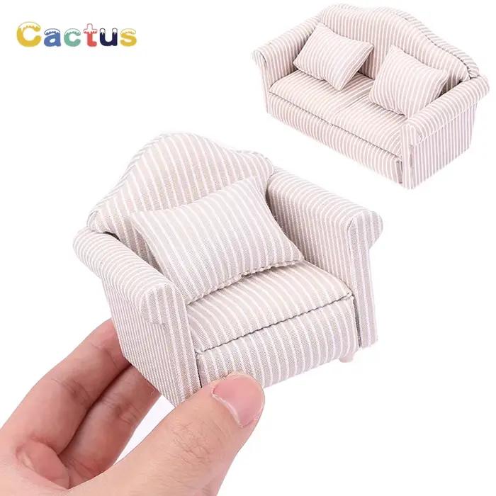 Mini meubles de maison de course, canapé avec oreiller pour maison de beurre, jeu de simulation pour