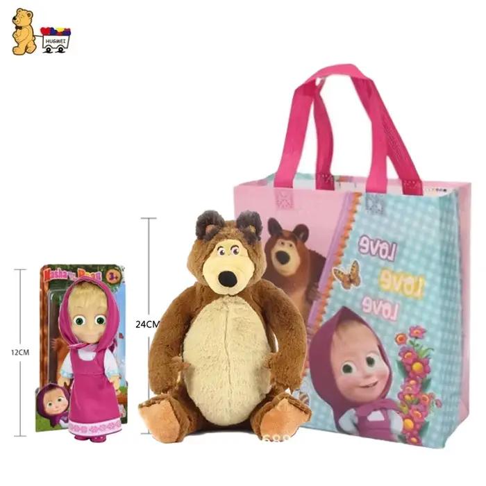 Nouveau Masha et l'ours jouet poupée ours confort pour enfants poupée cadeau d'anniversaire personna