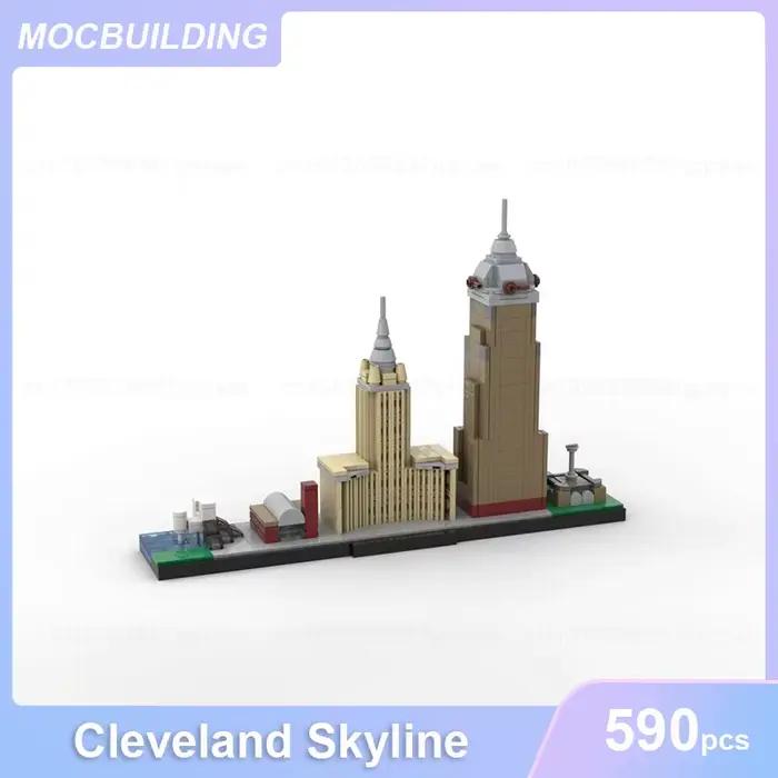 Modèle de décennie s de Construction MOC de Cleveland Skyline, Briques à Assembler Soi-Même, Archite