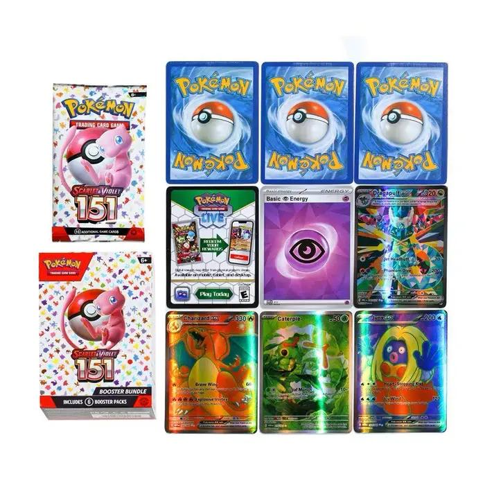 Cartes Pokémon 72/140 pièces, booster de méga évolution, pack de 151 cartes, cartes flash de la séri