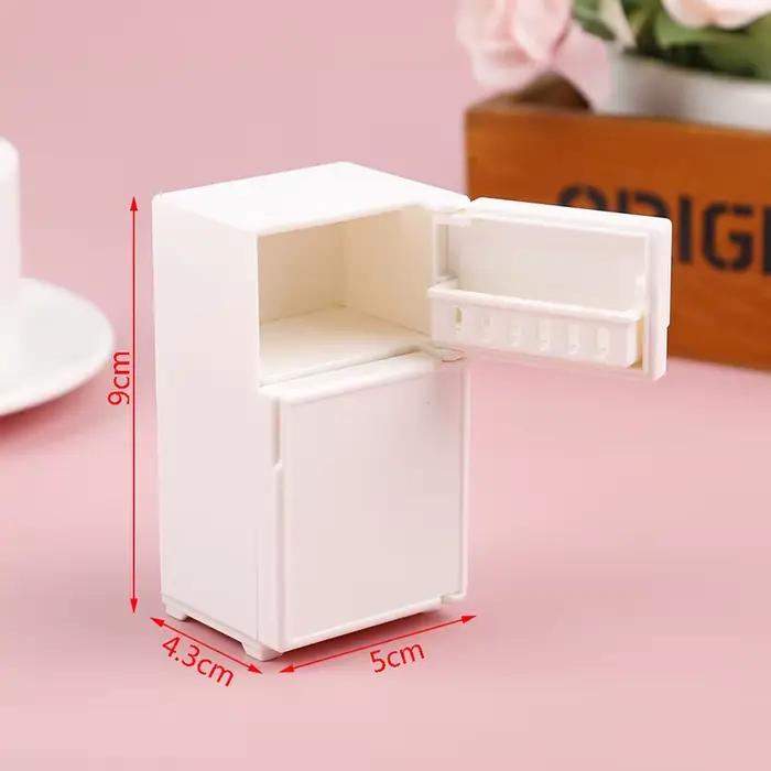 Maison de poupée Miniature réfrigérateur banc de cuisson réfrigérateur congélateur jouets cuisine dé