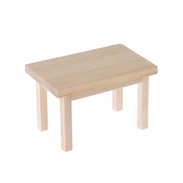 Maison de poupée Miniature 1:12, modèle de Table en bois, accessoires de meubles, jouets
