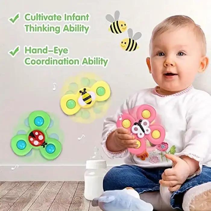 Venture de fleur d'insecte interactif pour enfants, jouet supérieur, ventouse de dessin animé, jouet