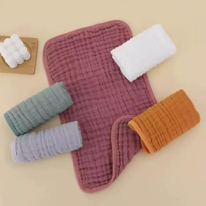 5 pièces 25*50 cm doux absorbant 6 couches coton mousseline bébé rot tissus nouveau-né bave dentitio
