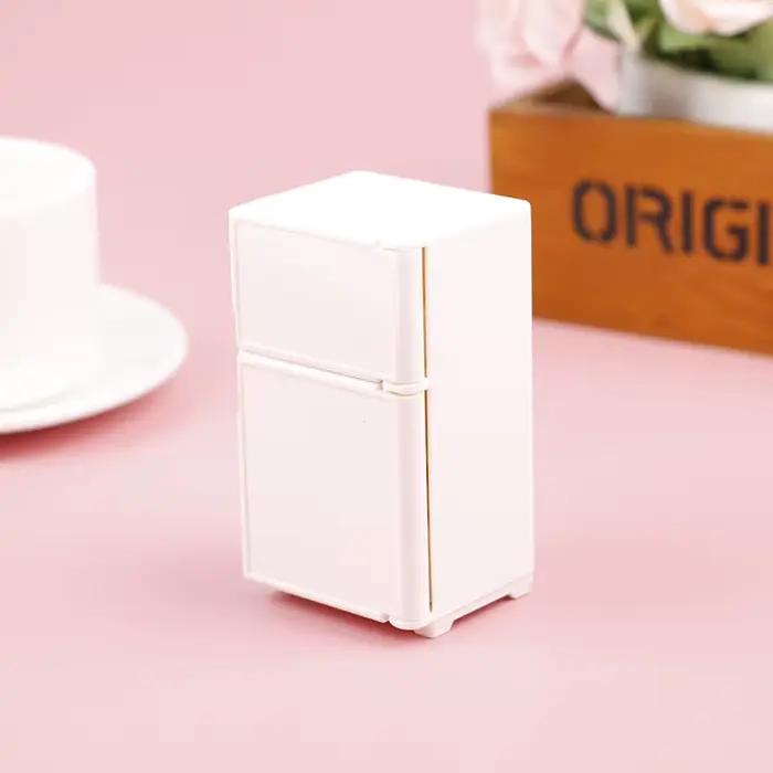 Maison de poupée Miniature réfrigérateur banc de cuisson réfrigérateur congélateur jouets cuisine dé