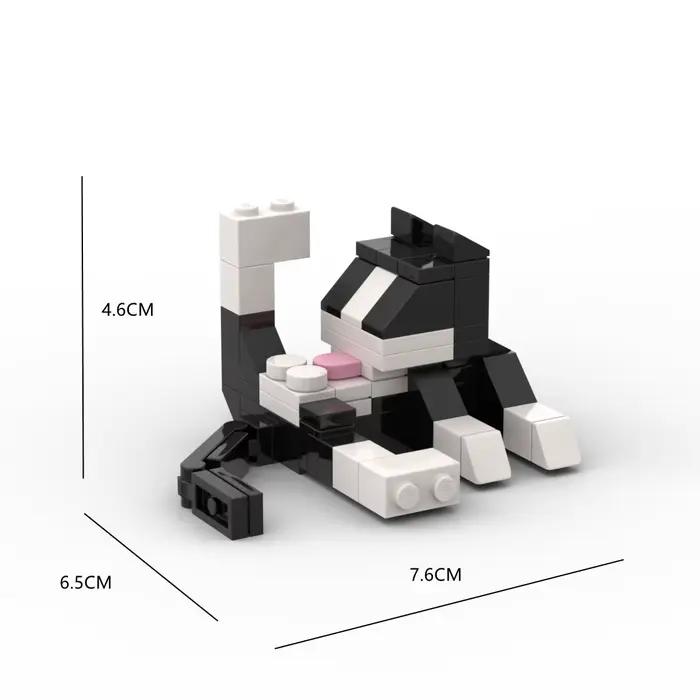 Série animale 62 pièces briques MOC chat Figires bricolage blocs de construction enfants jouets éduc